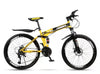 yellow Bike-26" Bike,  21 Speeds, High Carbon Steel, Detachable, Adjustable Seat, Chain Drive, 150kg Capacity, Dual Disc Brakes, Rigid Frame, Oil Spring Fork, Standard Type, Ordinary Pedals