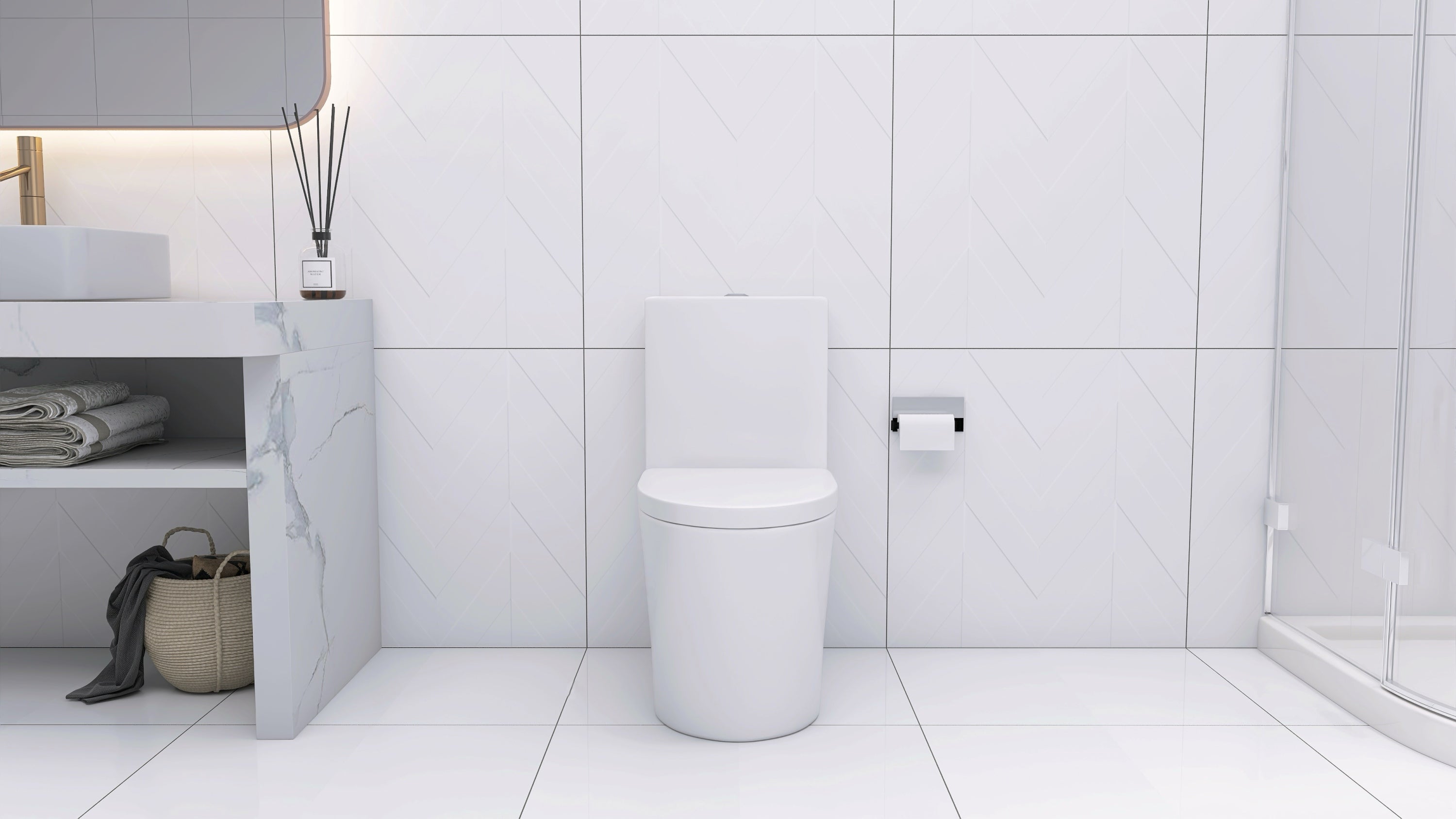 Elongated One Piece Toilet White
