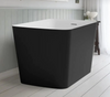 47" Contemporary Soaking Tub, Matte Black bathtub 100% Acrylic Freestanding