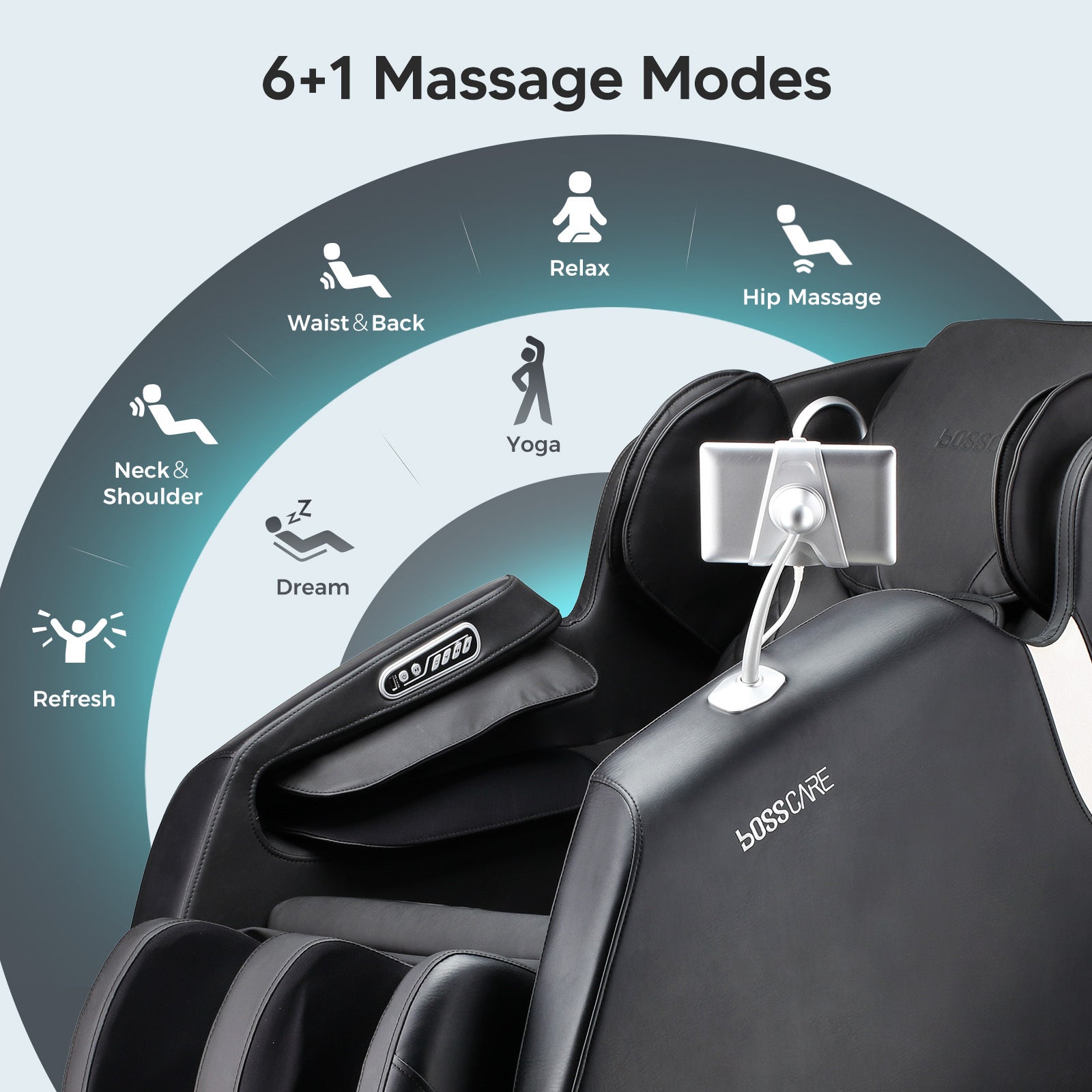 BOSSCARE 2023 New Massage Full Body Chairs with AI Voice, App Control Zero Gravity Shiatsu Recliner Massage Chair Black