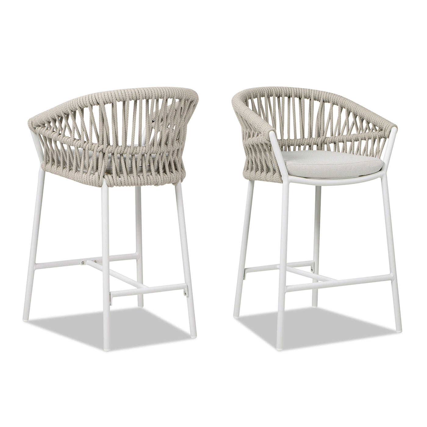 Maiden 27" Set of 2 Patio Counter Stool, Beige Axroma Olefin