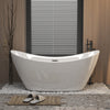 59-inch acrylic freestanding bathtub in gloss white, full side view