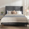 Same as B083P152031 Harper Tall Headboard Upholstered Bed / 54" High Headboard / Elegant Simplicity / No Box Spring Needed / Easy Assembly / Queen / Dark gray velvet