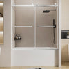 56-60 x 60 in Brushed Nickel Frameless Double Sliding Tub Door - Brushed Nickel view 1