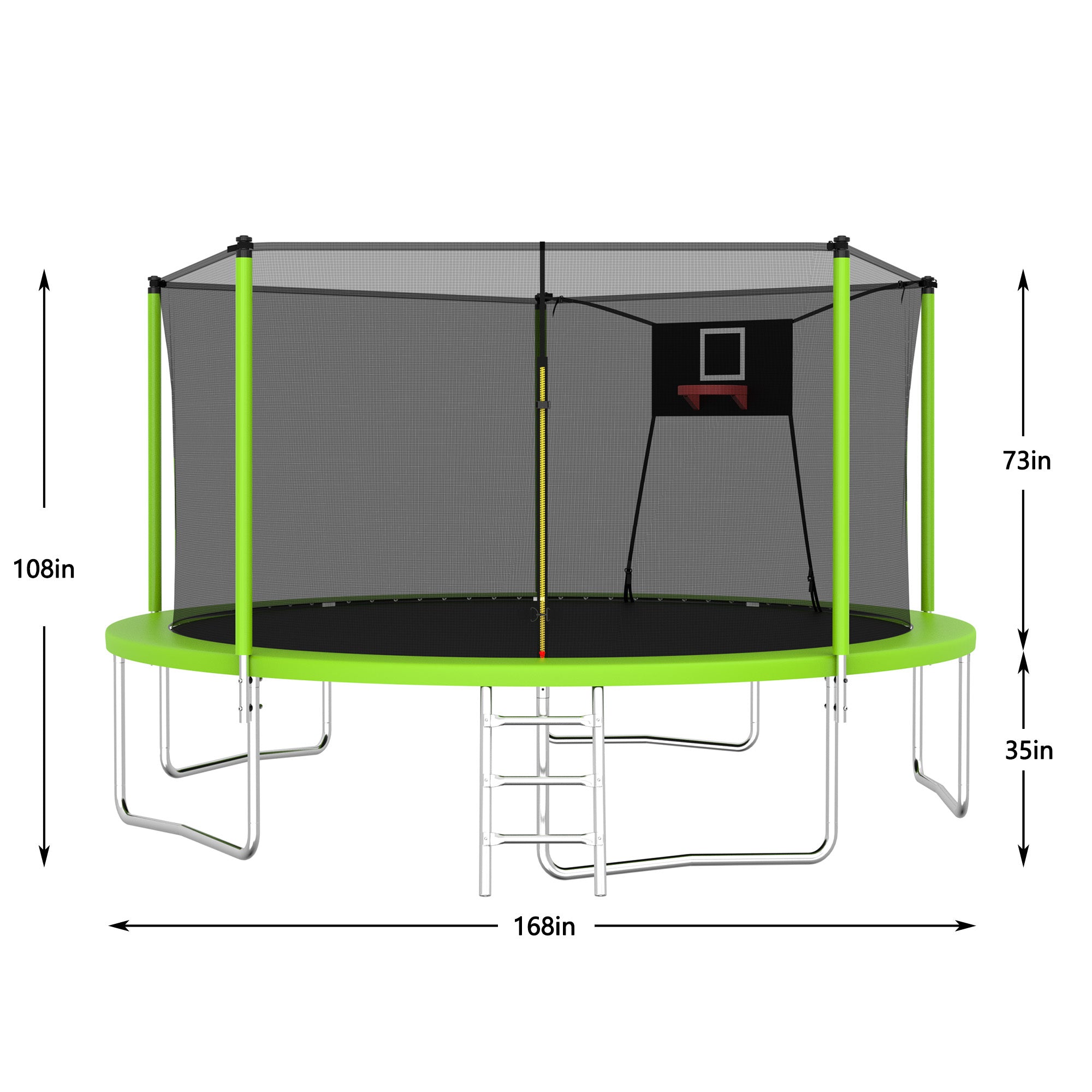 14FT Trampoline for Kids and Adults with Net, Outdoor Recreational Trampolines for Family