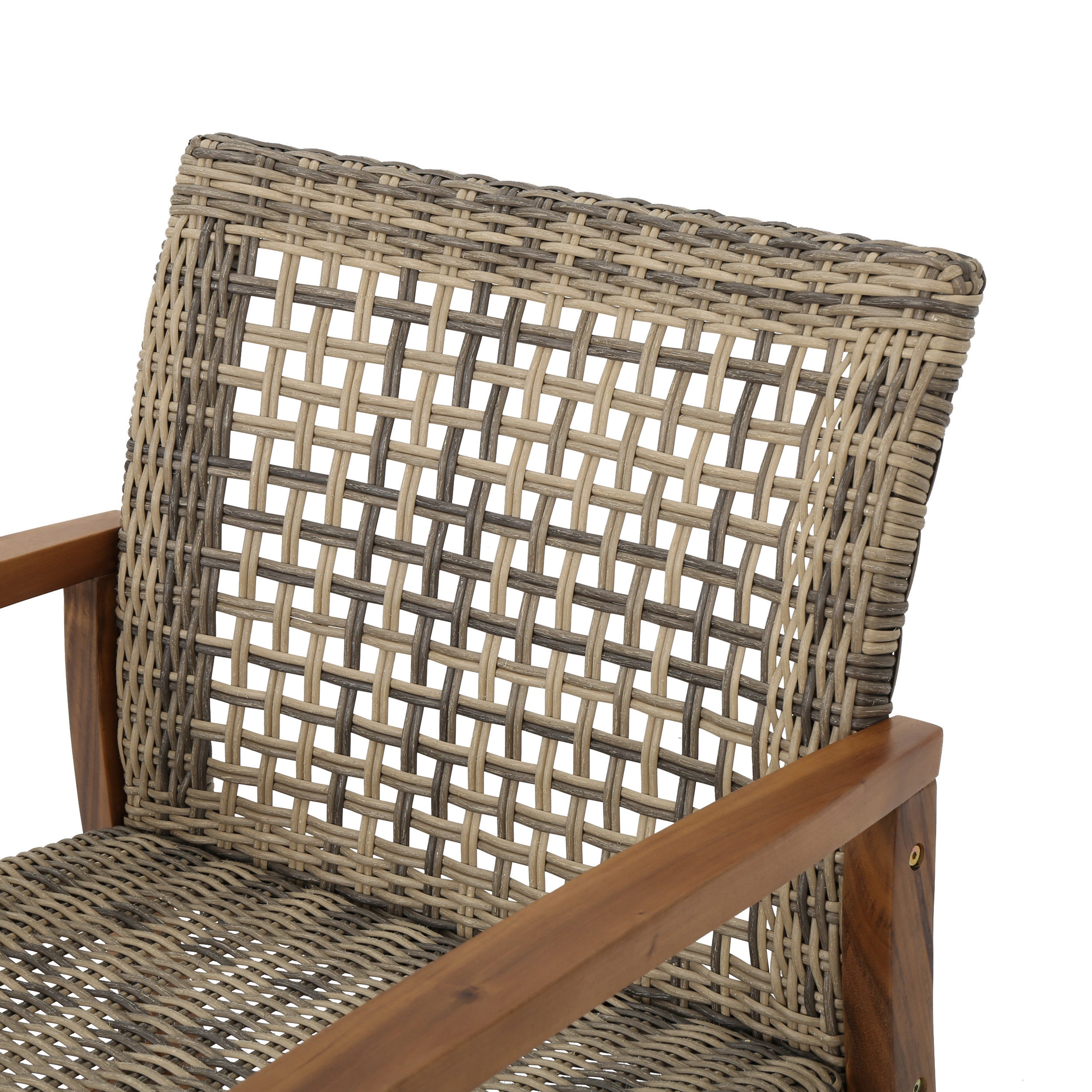 HAMPTON WOOD + WICKER CLUB CHAIR ( set of 2)