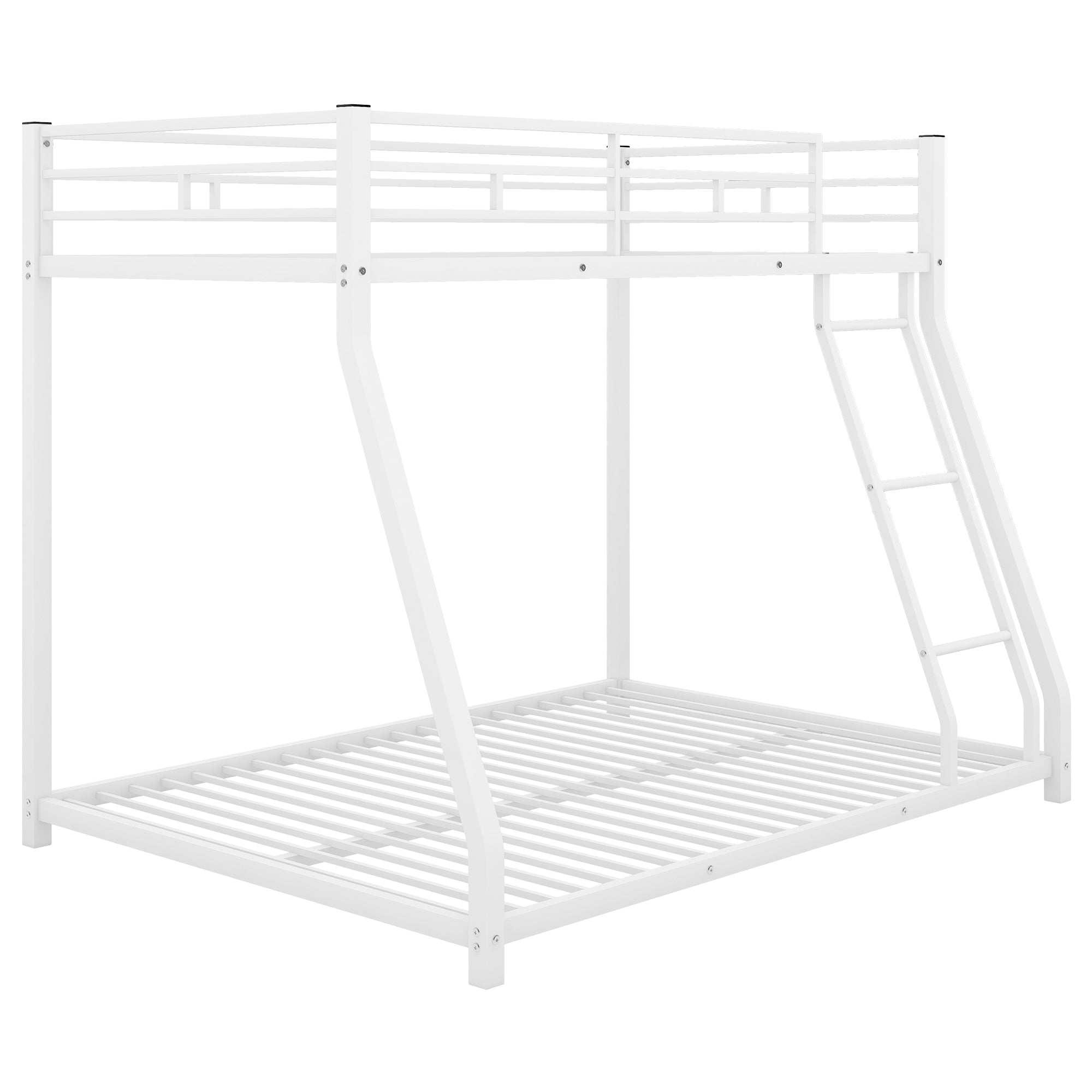 Metal Floor Bunk Bed, Twin over Full,White(OLD SKU:MF193244AAK)