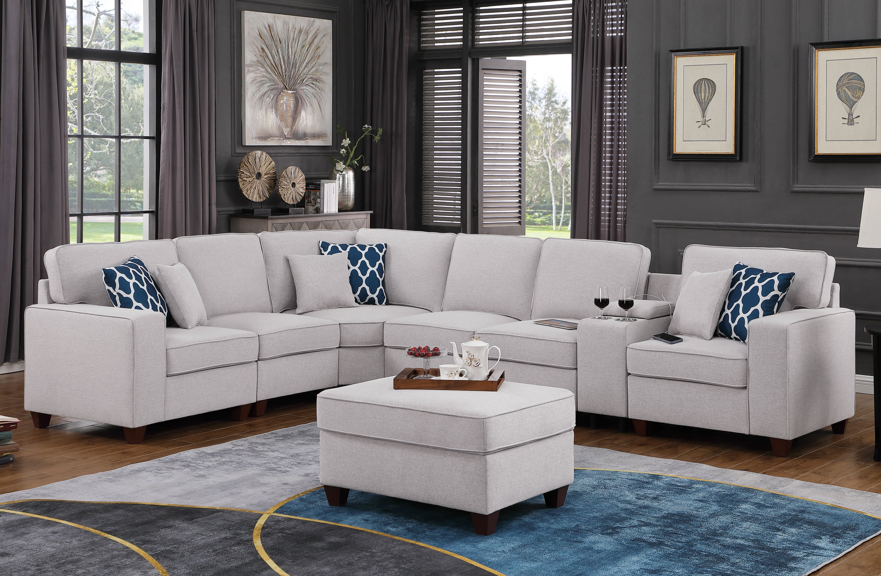 Sam Sectional Sofa with Ottoman