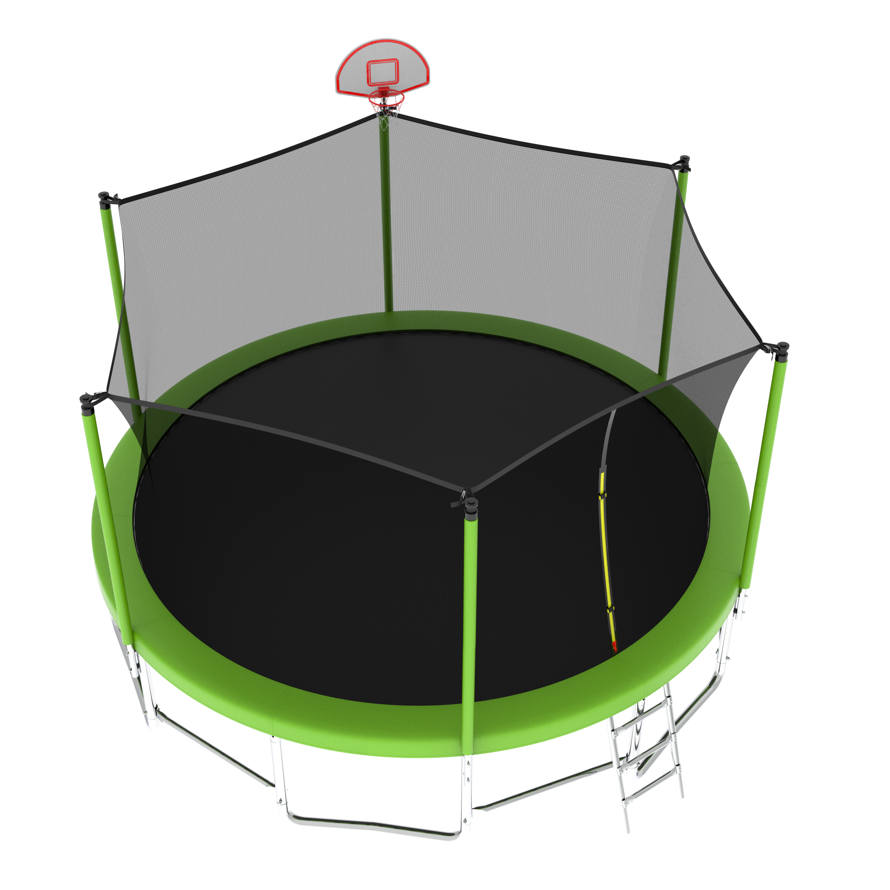 16FT Trampoline with Balance Bar & Basketball Hoop&Ball, ASTM Approved Reinforced Type Outdoor Trampoline with Enclosure Net