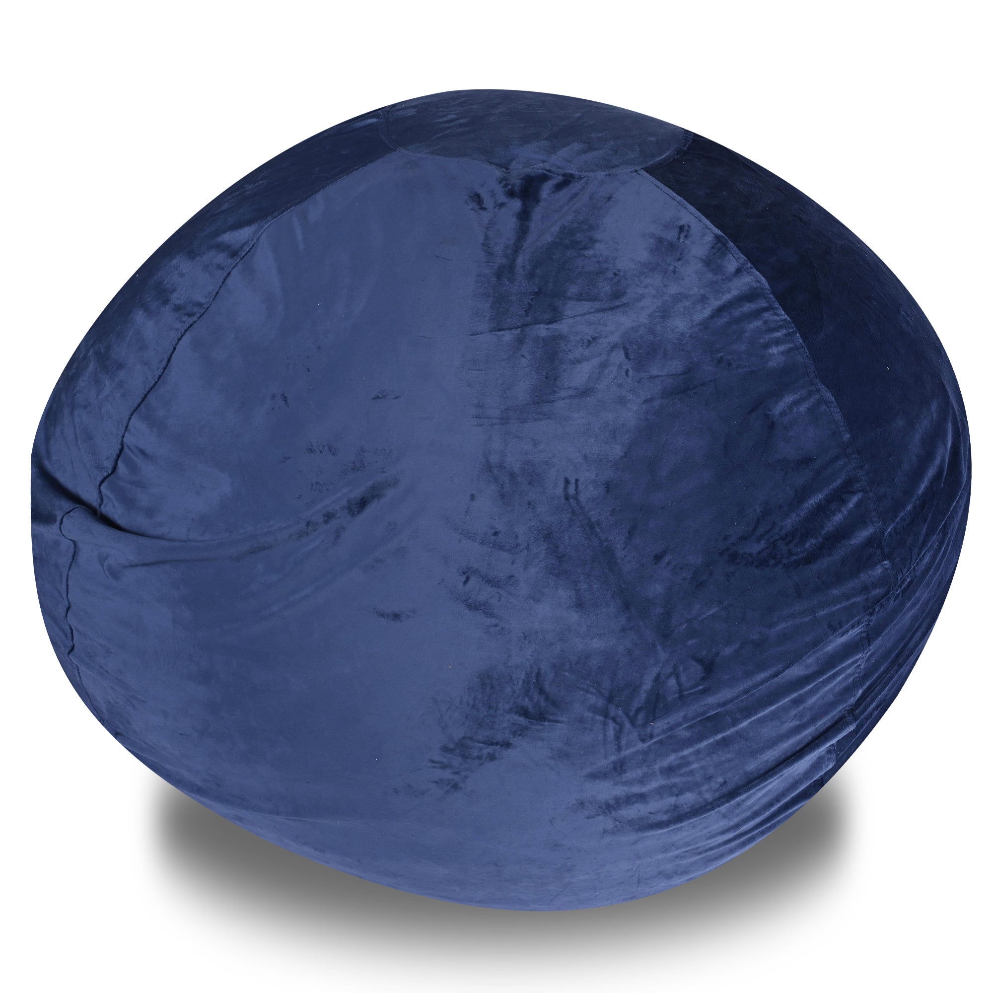 Minky Velvet Bean Bag Chair, Navy-4ft Plush Floor Chair for Kids and Adults w/ Washable Cover, Lounge Chair with Stretchable Fabric, Comfy Bedroom Chair, Filled with Shredded and Memory Foam.