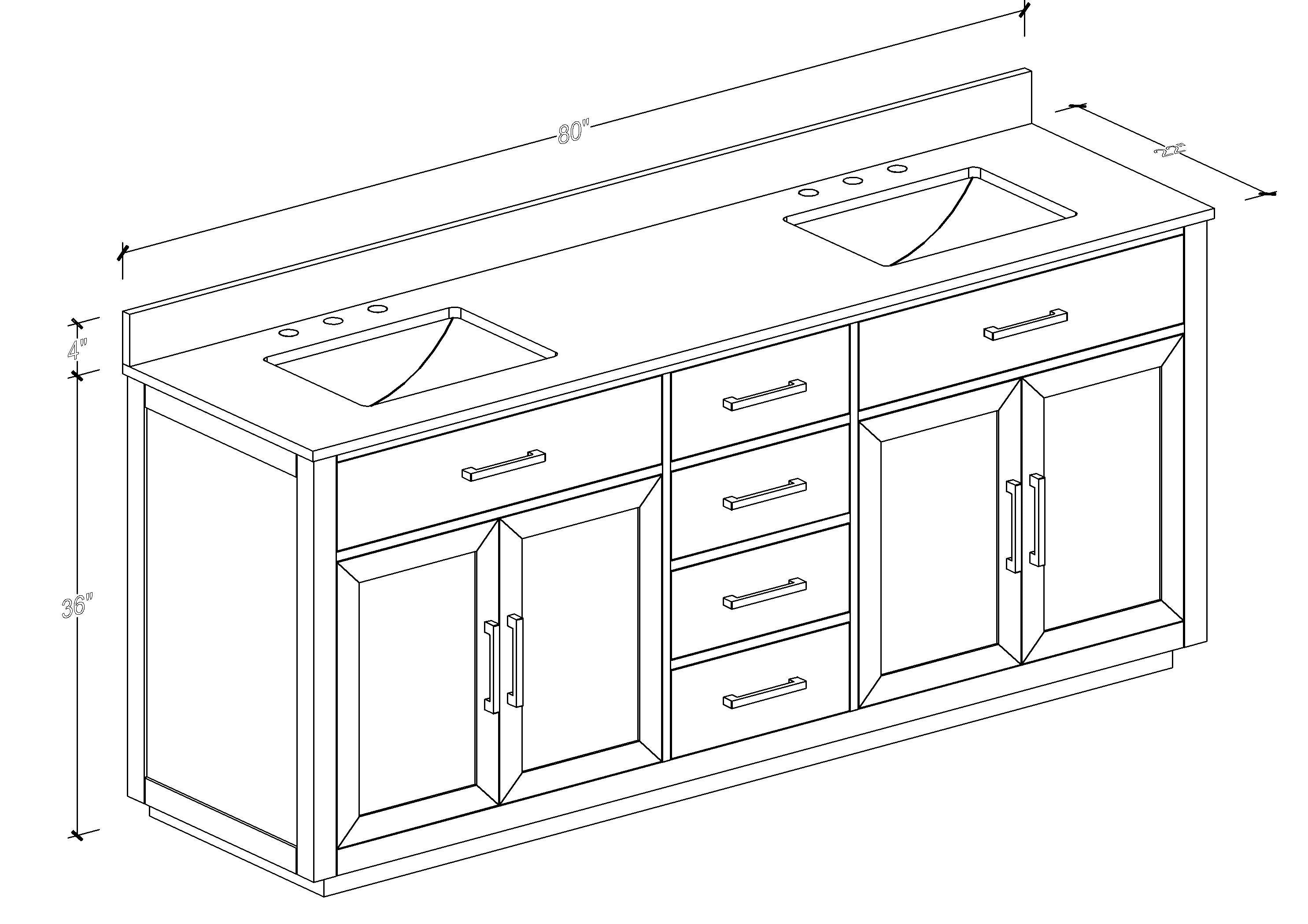 80" Bathroom Vanity with Double Sink, Freestanding Modern Bathroom Vanity with Soft-Close Cabinet and 3 Drawers, Solid Wood Bathroom Storage Cabinet with Quartz Countertop, White