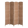 HOMCOM 6' Tall Wicker Weave 4 Panel Room Divider Privacy Screen - Natural