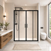 60 x 72 in Double Framed Sliding Shower Door - 60 x 72 in / Matte Black / 1/4 in Glass view 1