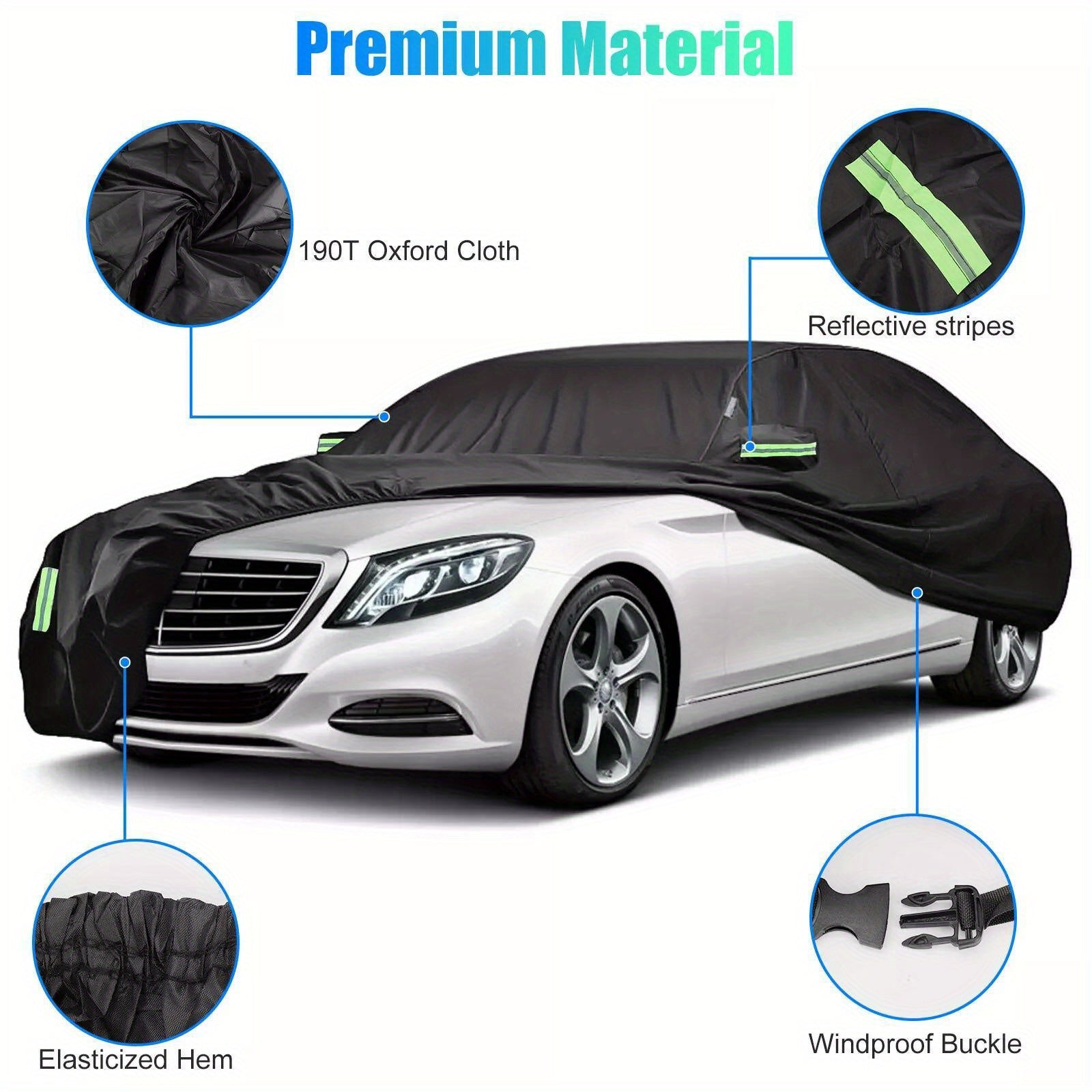 2XL Size Full Car Cover Waterproof Rain UV Dust Resistant All Weather Protection