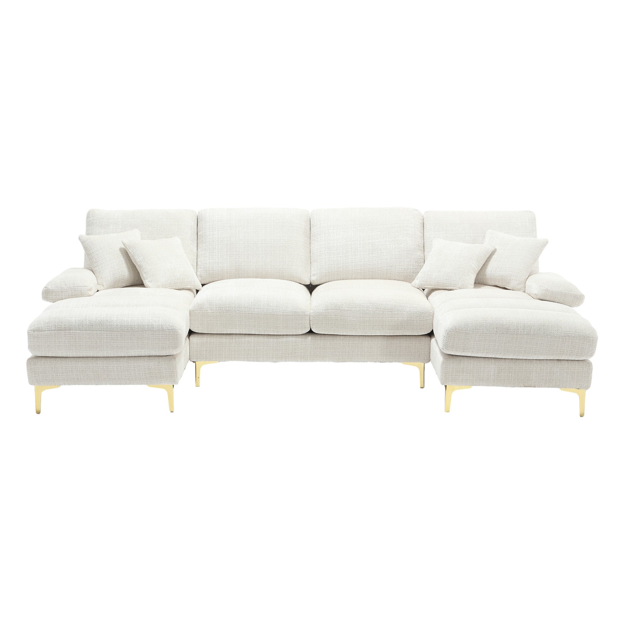 UNITED Modern Large chenille Fabric U-Shape Sectional Sofa