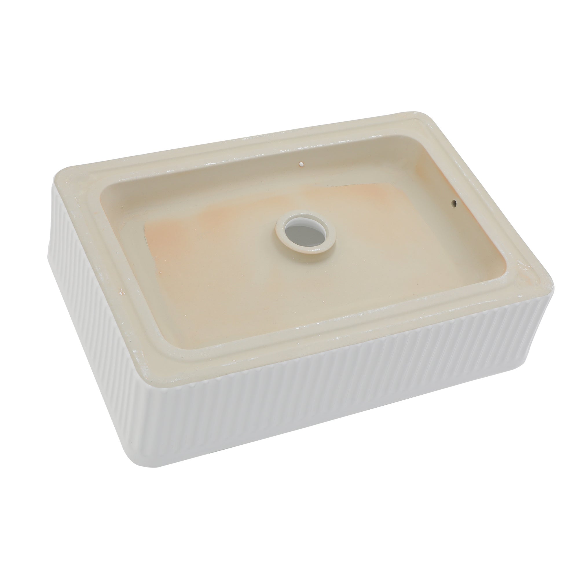 19.63"x13.69" White Ceramic Rectangular Vessel Bathroom Sink