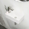 14.88x8.69 Inch White Ceramic Rectangle Wall Mount Bathroom Sink with Single Faucet Hole