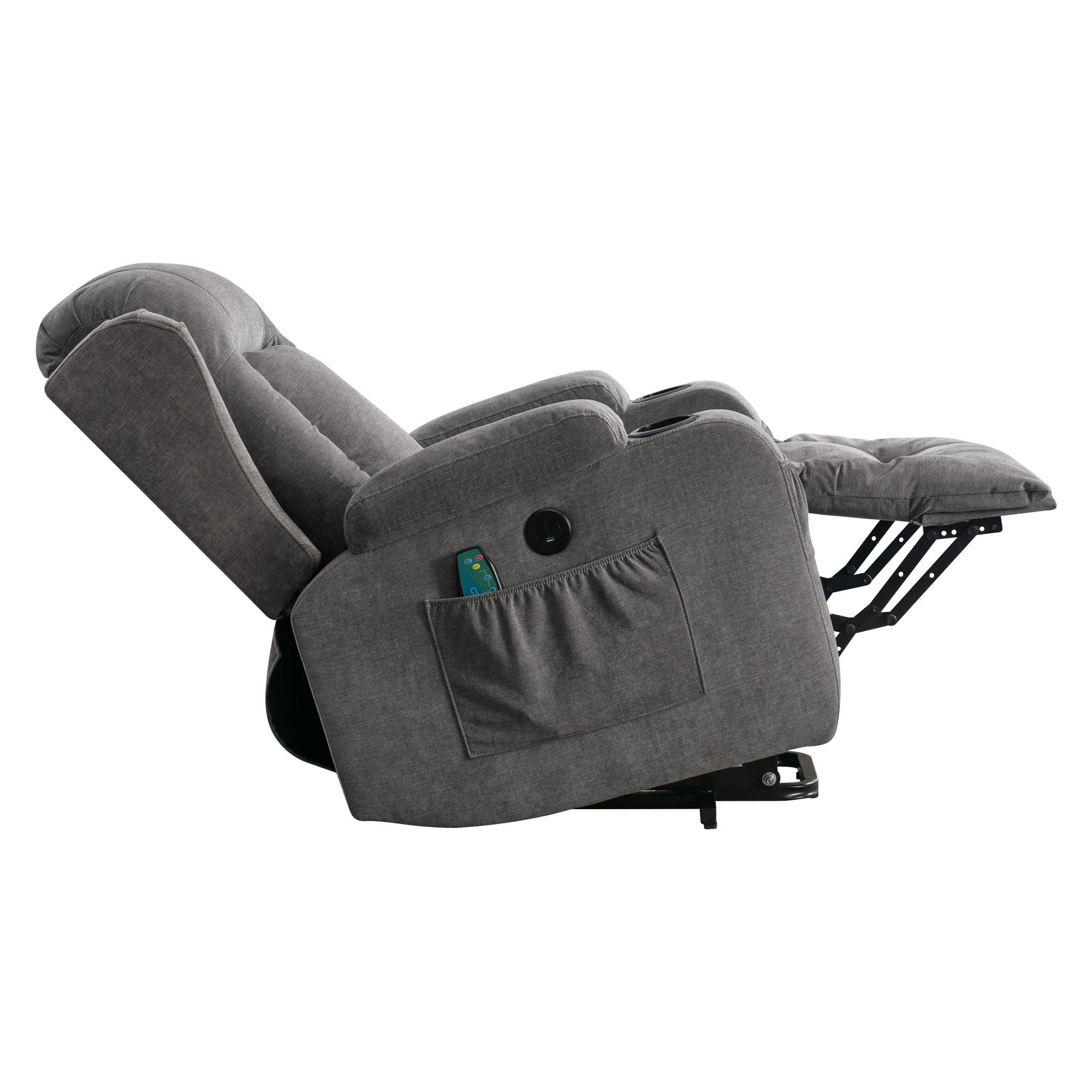 Power Lift Recliner Chair Recliners for Elderly with Heat and Massage Recliner Chair for Living Room with Infinite Position and Side Pocket,USB Charge Port(GREY)