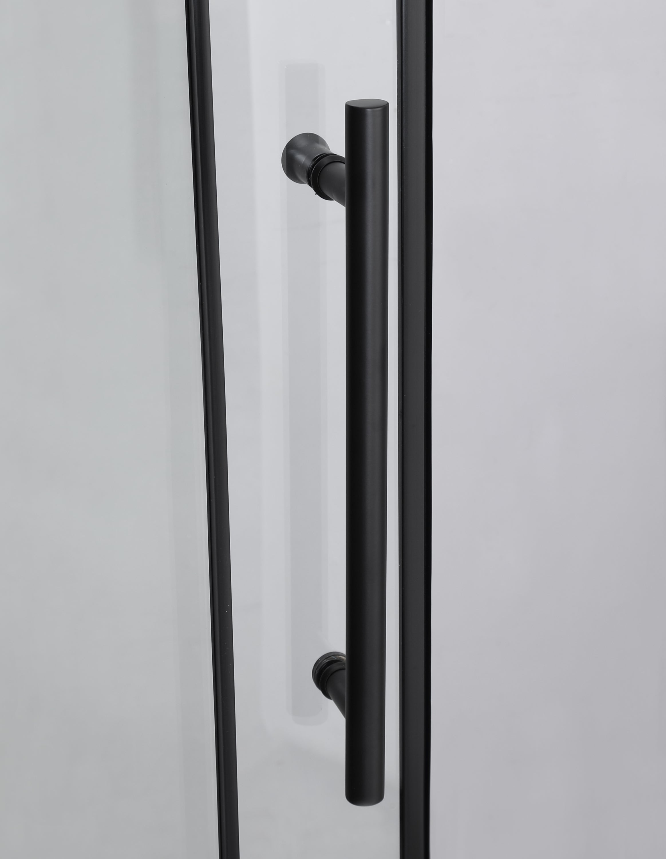 Frameless Sliding Glass Shower Doors 72"W x 76"H with 3/8"(10mm) Clear Tempered Glass, Matt Black Finish