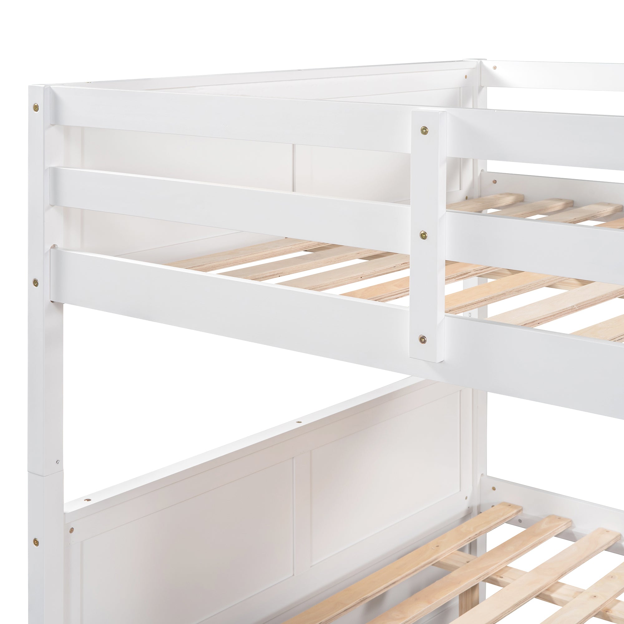 Full Over Full Bunk Bed with Twin Size Trundle, White ( old sku: LP000250AAK )