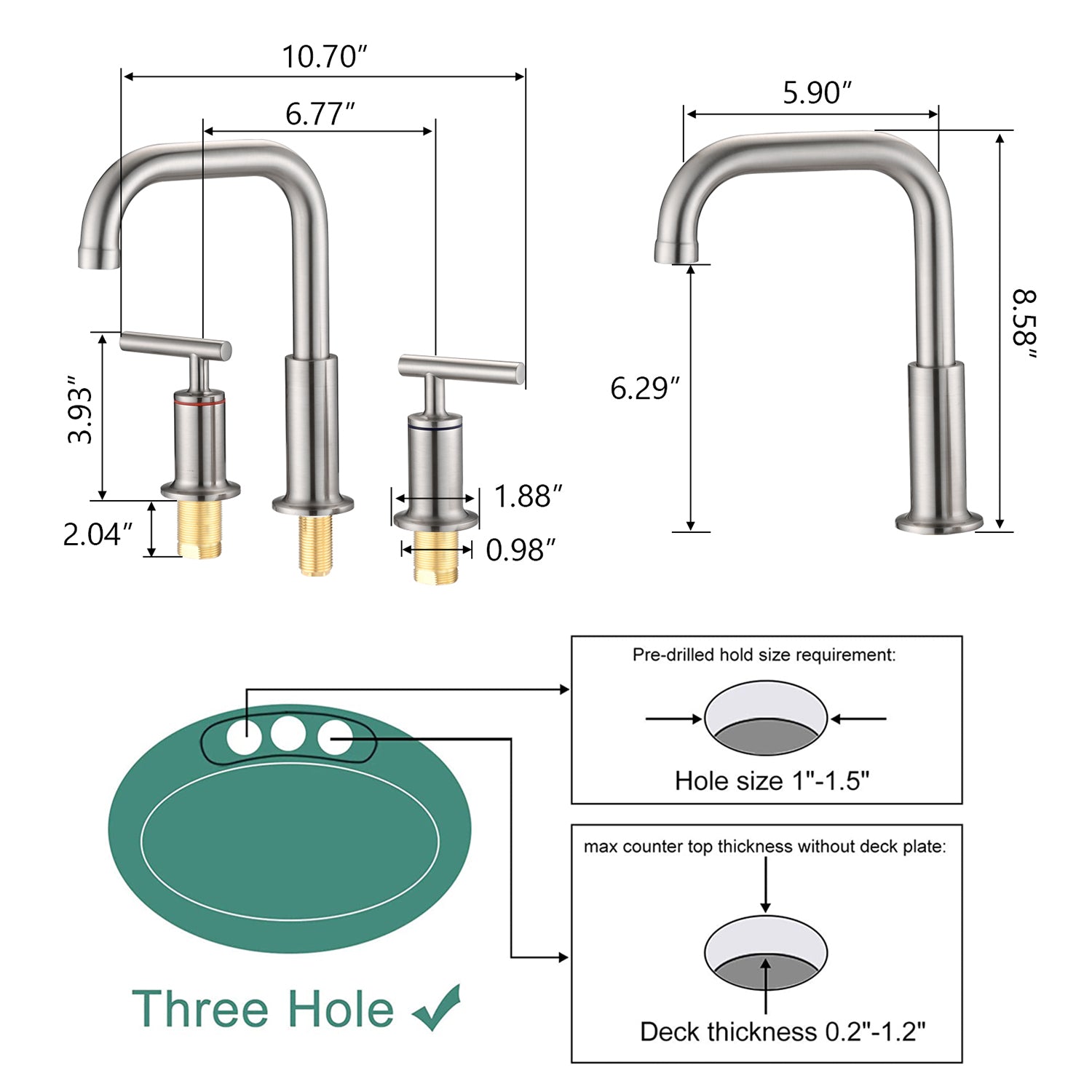 8 in. Widespread Double Handle Bathroom Faucet with Pop Up Drain in Brushed Nickel