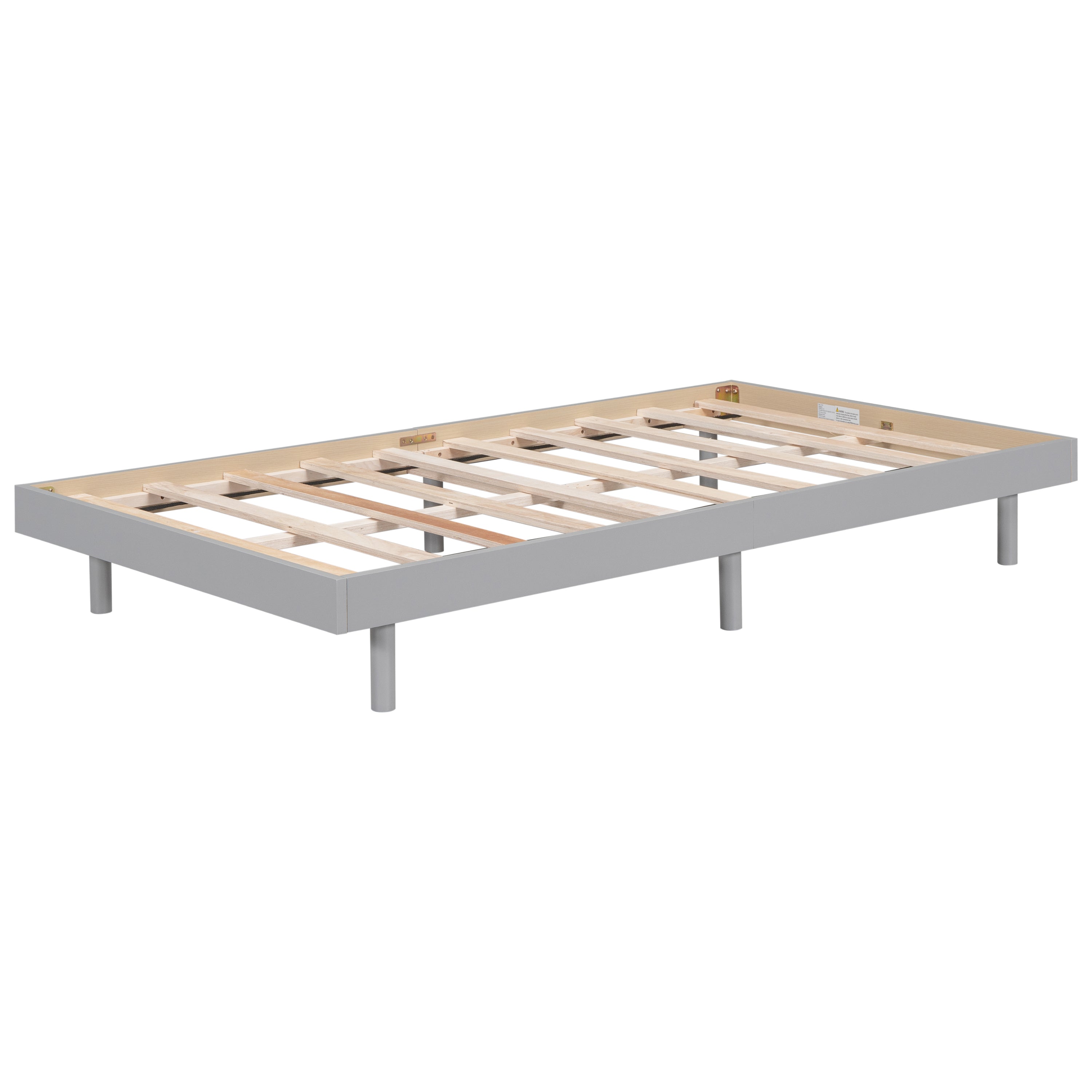 Modern Design Twin Size Floating Platform Bed Frame for Grey Color