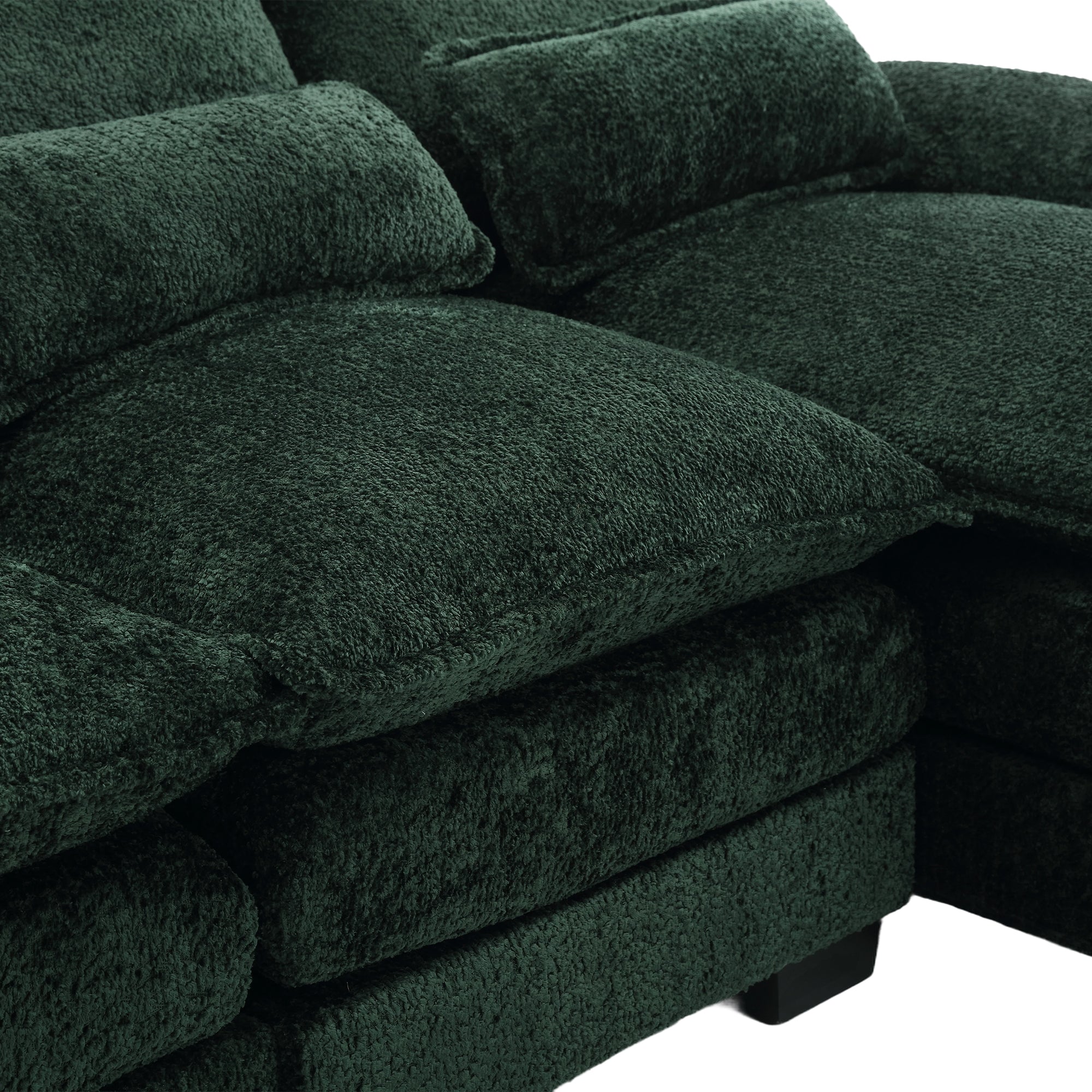 UNITED WE WIN Modern Large chenille Fabric U-Shape Sectional Sofa,strong support for up to 500 pounds, filled with high-quality high-density sponge and high-quality memory foam