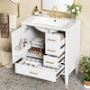 30-inch modern bathroom vanity with ceramic sink, front view