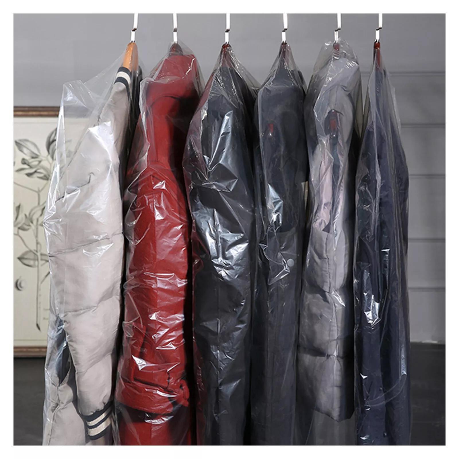 100Pcs Clear Plastic Dry Cleaning Bags – 24 x 40" Garment Bags for Hanging Clothes