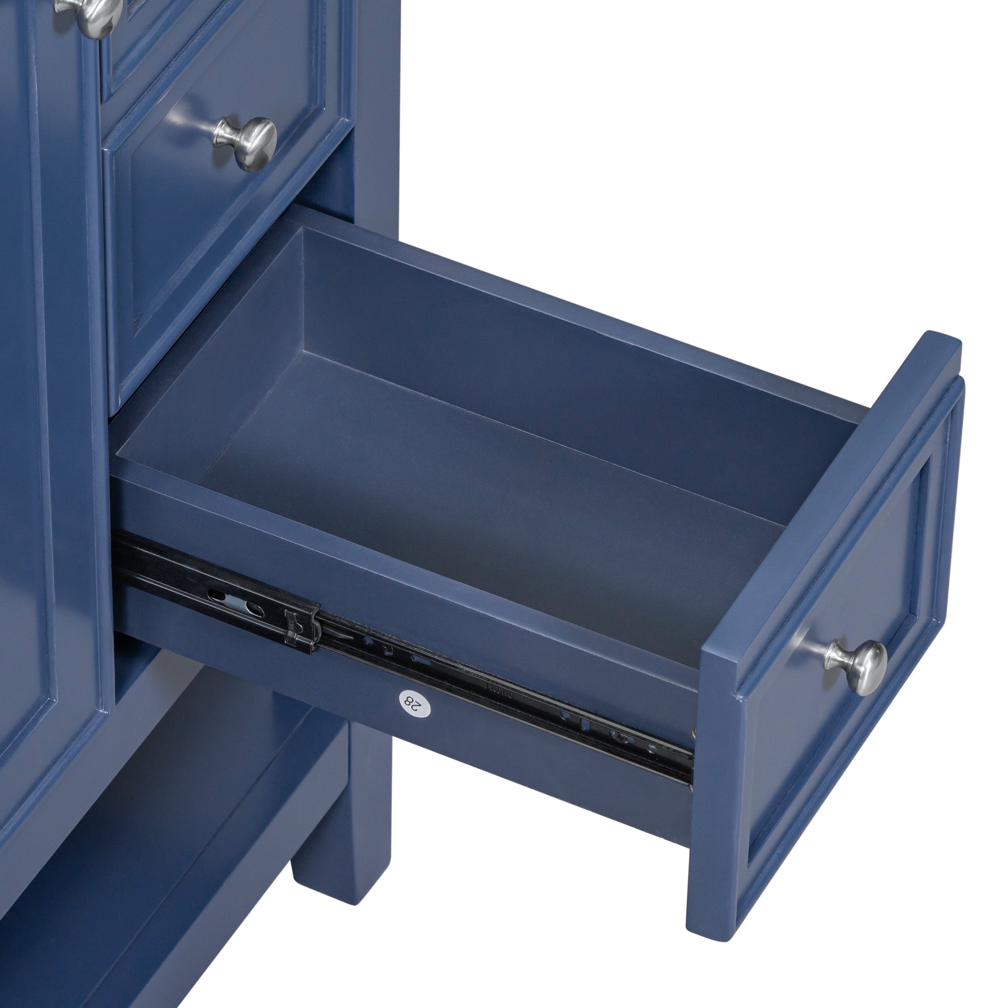 36" Bathroom Vanity without Sink, Cabinet Base Only, One Cabinet and three Drawers, Blue