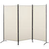 HOMCOM 6' 3 Panel Room Divider, Indoor Privacy Screen for Home, Beige