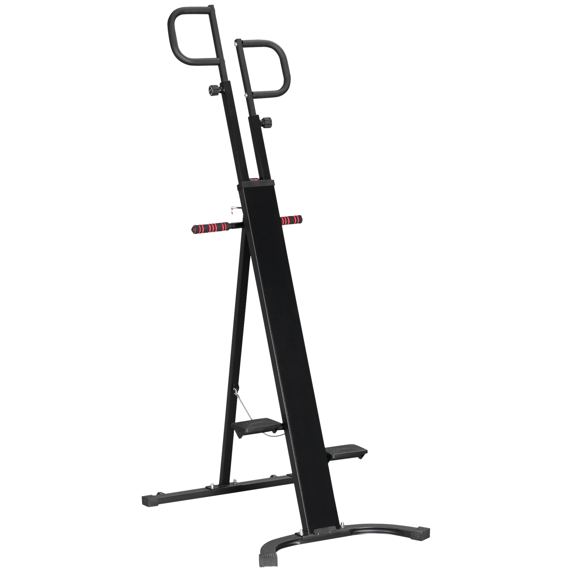 Soozier Folding Vertical Climber Exercise Machine, Height Adjustable Climbing Machine, Stair Stepper with LCD Monitor and Transport Wheels for Full Body Workout