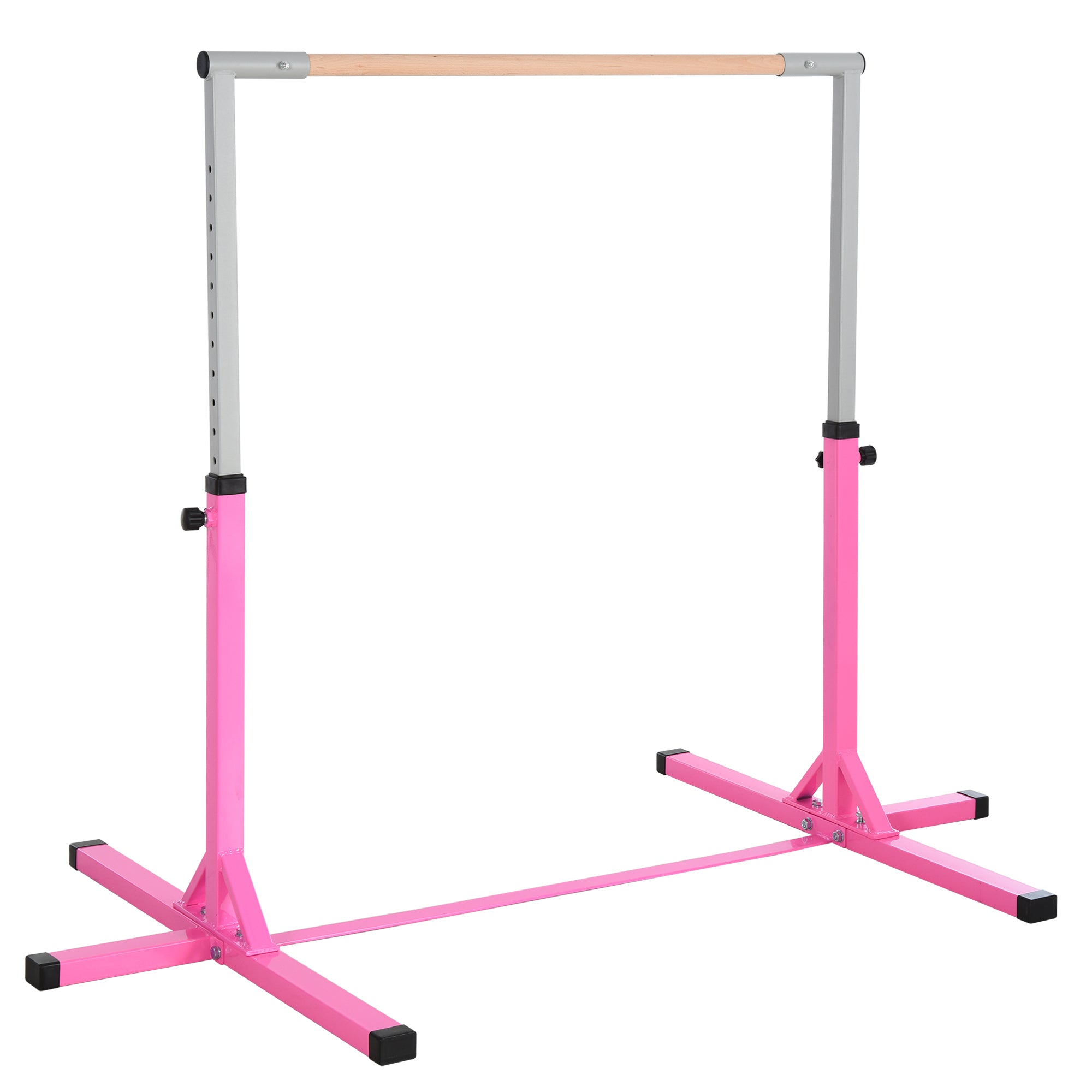 Soozier Gymnastics Bar for Kids, Adjustable Height Gym Bar, Junior Training Kip Bar for Home, Built for kids 3+ Years, Pink