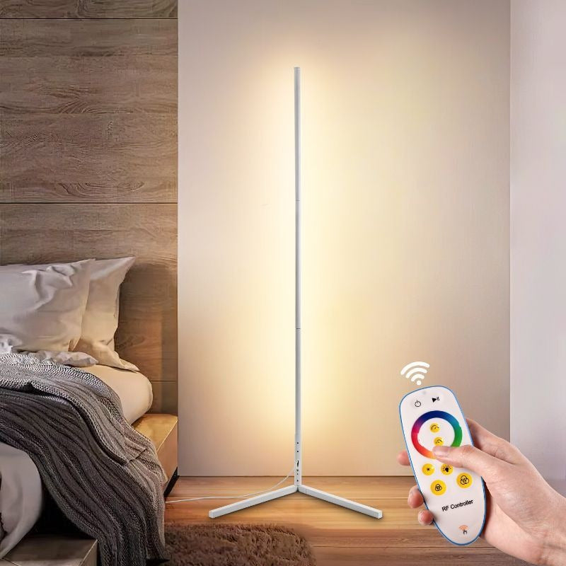 White Corner Floor Lamp – Minimalist Luxury LED Floor Lamp with RGBCW Smart Features