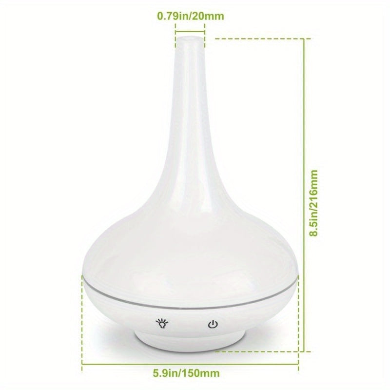 200ml Ultrasonic Cool Mist Humidifier Aroma Essential Oil Diffuser with 7 Color LED Lights, Waterless Auto Off for Office, Home, Yoga, Spa, Study Room