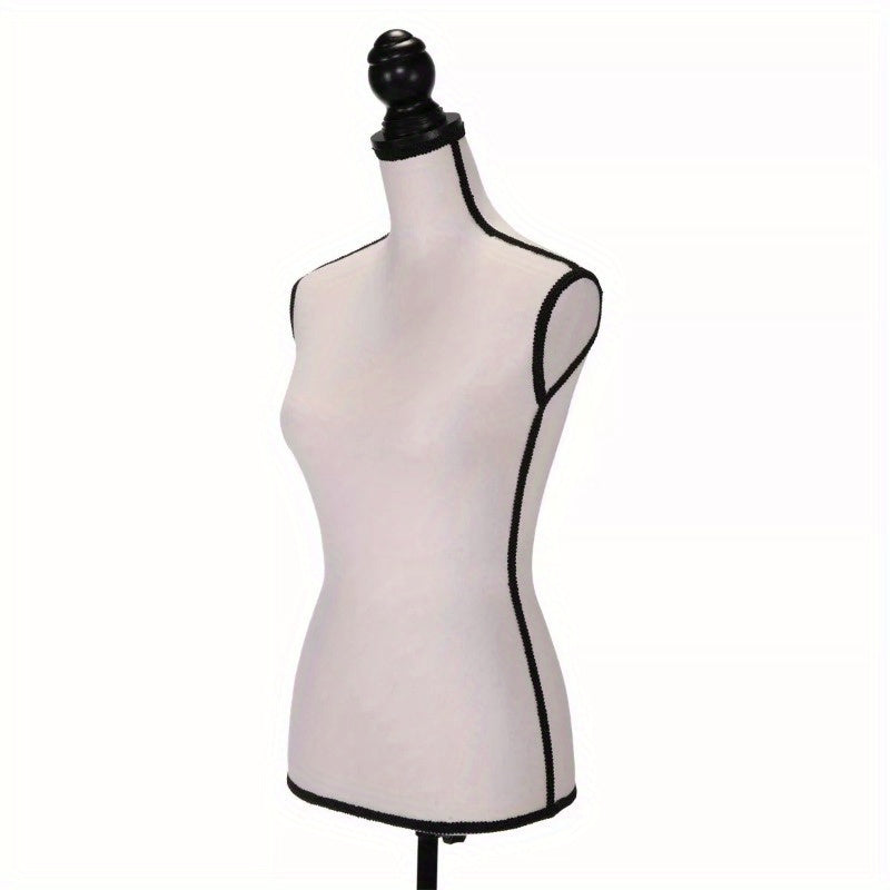 Female Mannequin Torso Dress Form Manikin Body Model with Tripod Wood Stand 51.2"-66" Adjustable Height, Beige