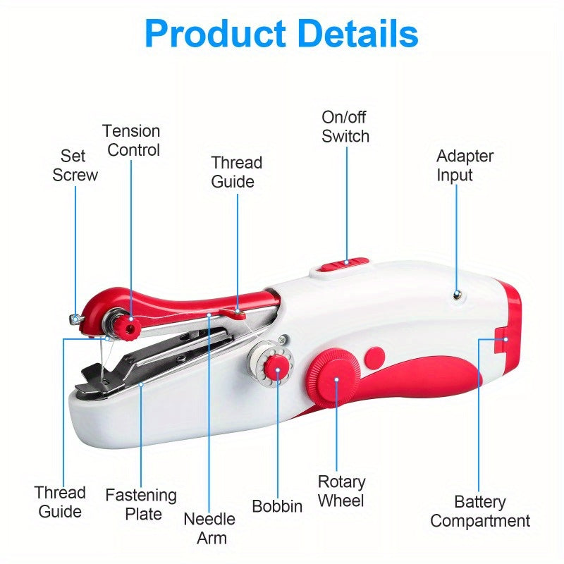 Portable Mini Sewing Machine Electric Cordless Mending Machine Handy Stitch Sewing Machine for Home Travel