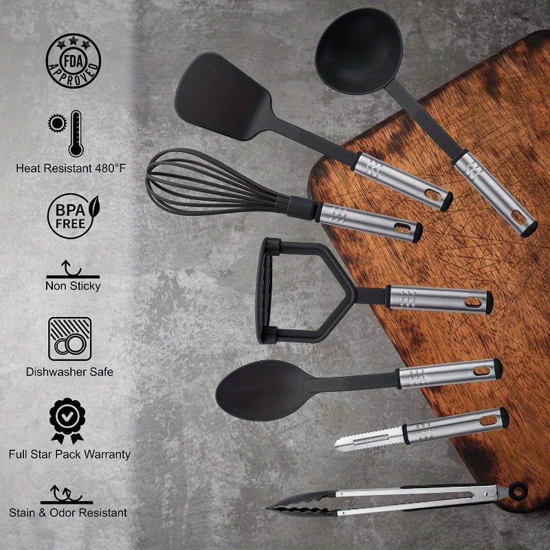 23Pcs Kitchen Utensil Set Stainless Steel Nylon Heat Resistant Cooking Utensil Tool Kit