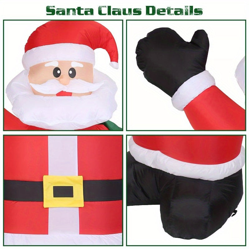 6.4FT Christmas Inflatable Santa Claus Blow up Light up w/ LED Lights Xmas Decor