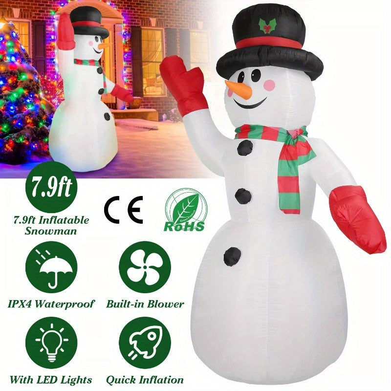 7.9FT Christmas Inflatable Giant Snowman Blow up Light up Snowman