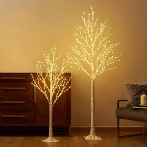 Lighted Birch Tree Artificial White Birch Twig Tree with 8 Warm White Lighting Modes for Wedding Party Christmas Holiday Festival Home Decoration