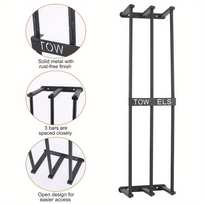 Wall-Mounted Towel Rack - Organizer Shelf for Bath & Hand Towels, Ideal for Rolled Towels