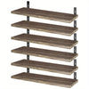 6 Sets Floating Wall Shelves - 15.55x5.19 Inch Wood Storage with Metal Brackets, Hanging Display Shelves for Living Room, Bathroom, and Kitchen Decor