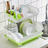 2-Tier Dish Drying Rack Cutlery Drainer Holder Kitchen Organizer Storage Shelf