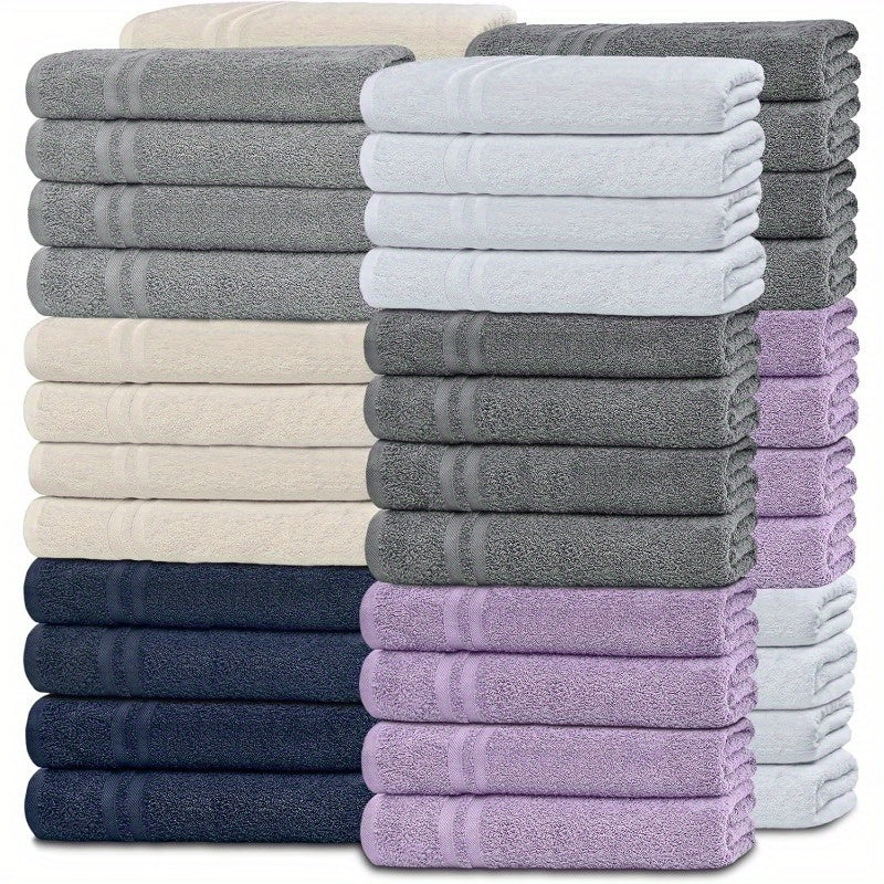 48 Pack Cotton Washcloths Soft Absorbent Bathroom Face Towels 12x12 Inch Multi Color Value Bundle