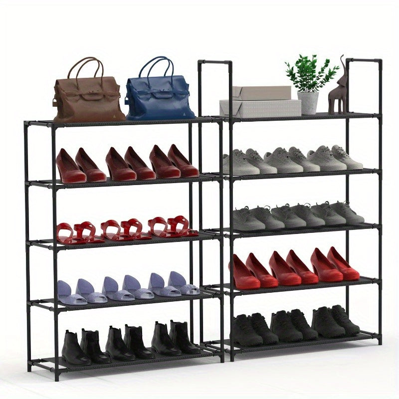 10-Tier Shoe Rack - Space-Saving Organizer for 25-30 Pairs, 23.03x10.82x72.83 Inches, Non-Woven Fabric Vertical Shelf