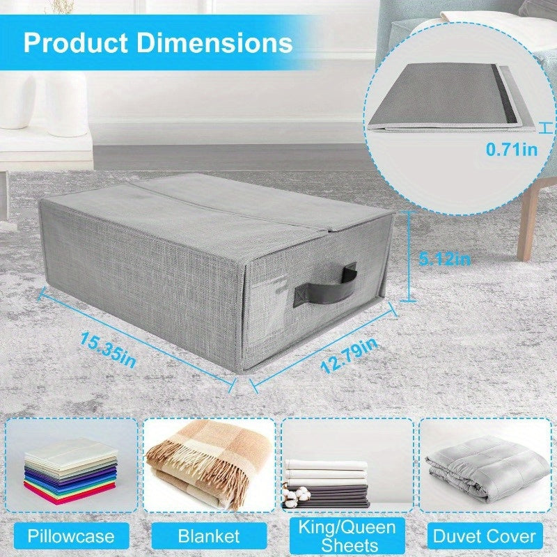 4 Pieces Bed Sheet Set Organizers Foldable Bedsheets Storage Bins