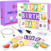 Purple Cinema Light Box with 312 Letters Emojis and 3 Markers Led Light Box sign for Home