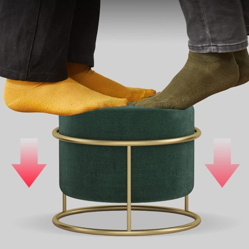 Light Luxury Padded Footstool, Fashionable Multifunctional Dressing Stool, Circular Footstool, Metal Legs, Modern Decorative Furniturec