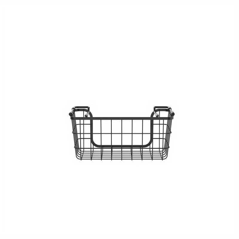 Oceanstar Stackable Metal Wire Storage Basket Set for Pantry, Countertop, Kitchen or Bathroom – Black, Set of 3